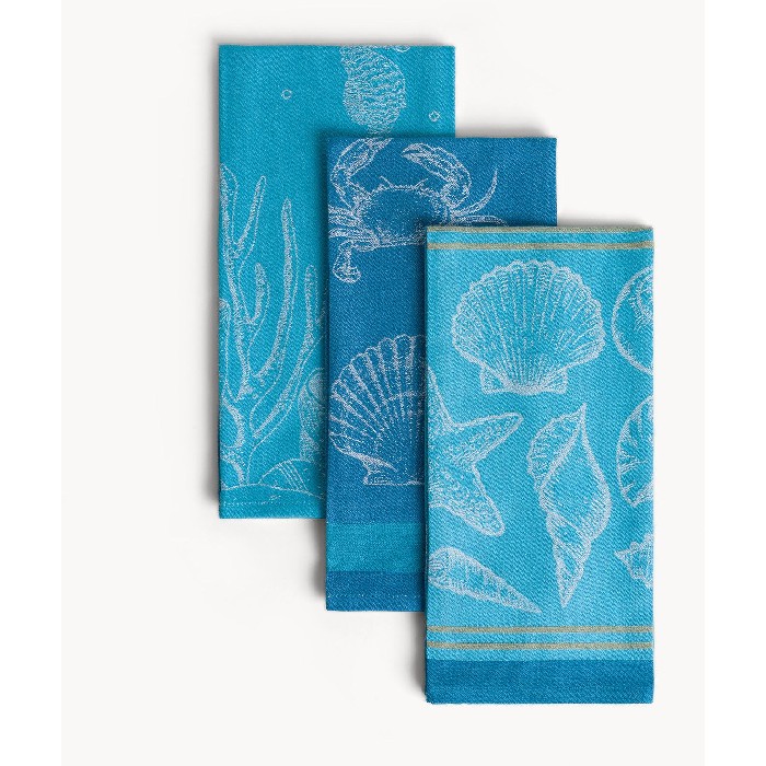 home-textiles/kitchen-textiles/coincasa-set-of-3-pure-cotton-tea-towels-with-marine-motif