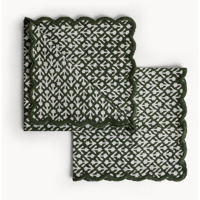 tableware/miscellaneous-tableware/coincasa-set-of-2-pure-cotton-napkins-with-block-print
