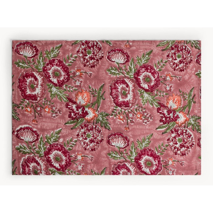 tableware/placemats-coasters-trivets/coincasa-pure-cotton-placemat-with-floral-block-print