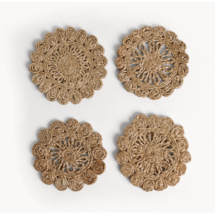tableware/placemats-coasters-trivets/coincasa-set-of-4-hand-woven-jute-coasters