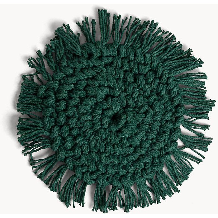tableware/placemats-coasters-trivets/coincasa-pure-cotton-coaster-woven-with-fringes