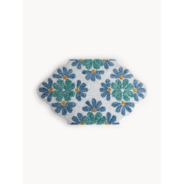 home-textiles/bathroom-carpets/coincasa-cotton-bath-mat-with-floral-pattern-blue
