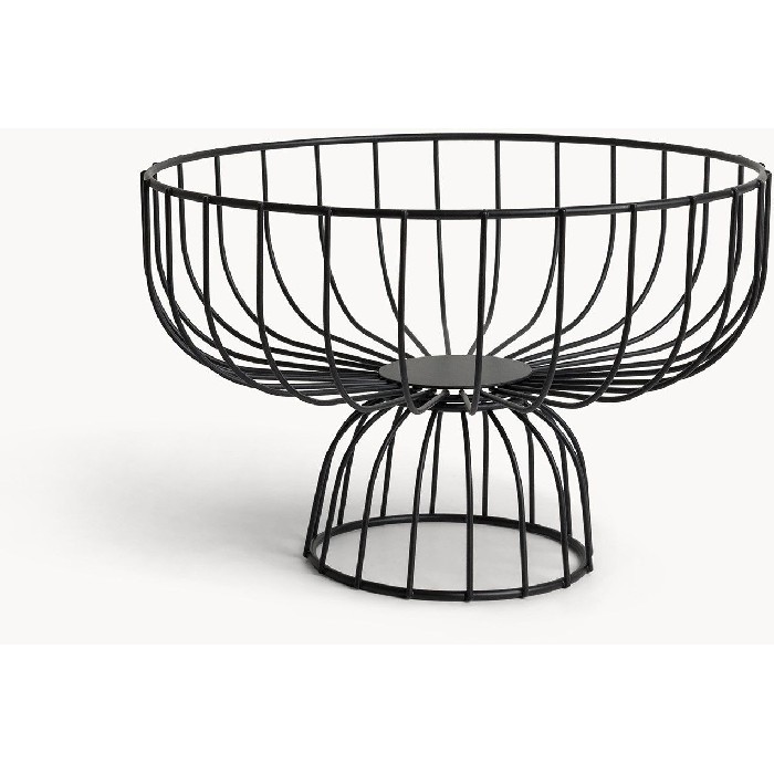 tableware/centrepieces-fruit-bowls/coincasa-black-wire-basket-in-enamelled-iron-7476377