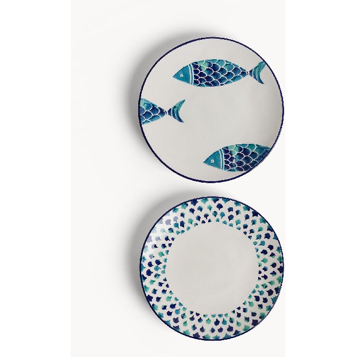tableware/plates-bowls/coincasa-fruit-plate-with-hand-painted-fish-decoration