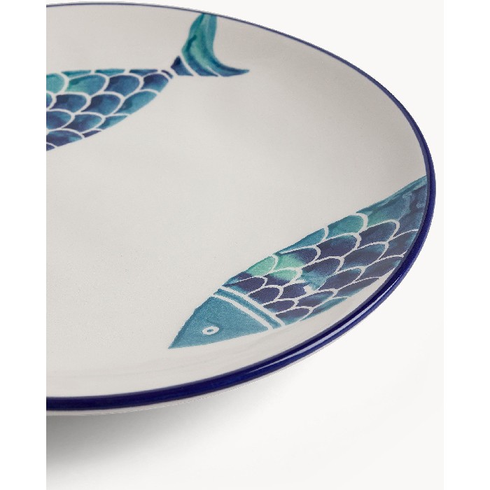 tableware/plates-bowls/coincasa-fruit-plate-with-hand-painted-fish-decoration