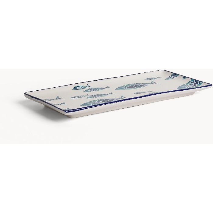 tableware/serveware/coincasa-rectangular-plate-with-hand-painted-fish-decoration