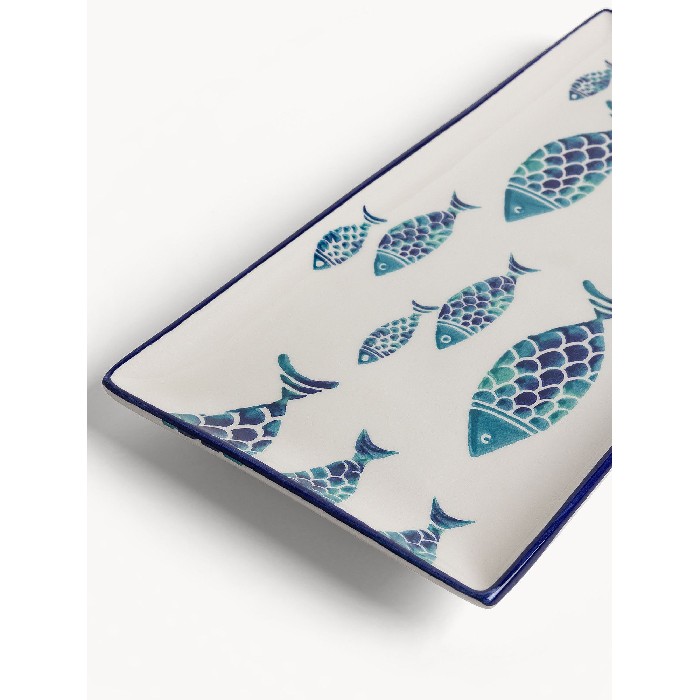 tableware/serveware/coincasa-rectangular-plate-with-hand-painted-fish-decoration