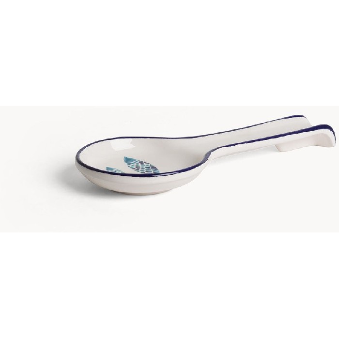 tableware/serveware/coincasa-ladle-rest-with-hand-painted-fish-decoration