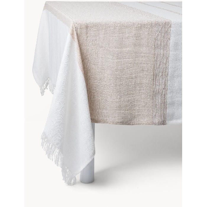 home-textiles/table-cloths-runners/coincasa-cotton-and-linen-tablecloth-with-contrasting-bands-and-fringe-details