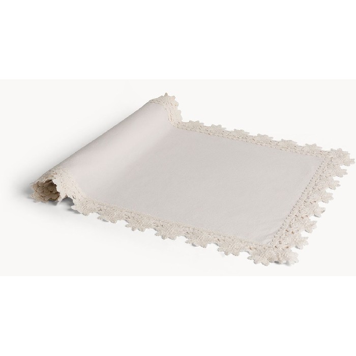 home-textiles/table-cloths-runners/coincasa-linen-blend-runner-with-floral-lace