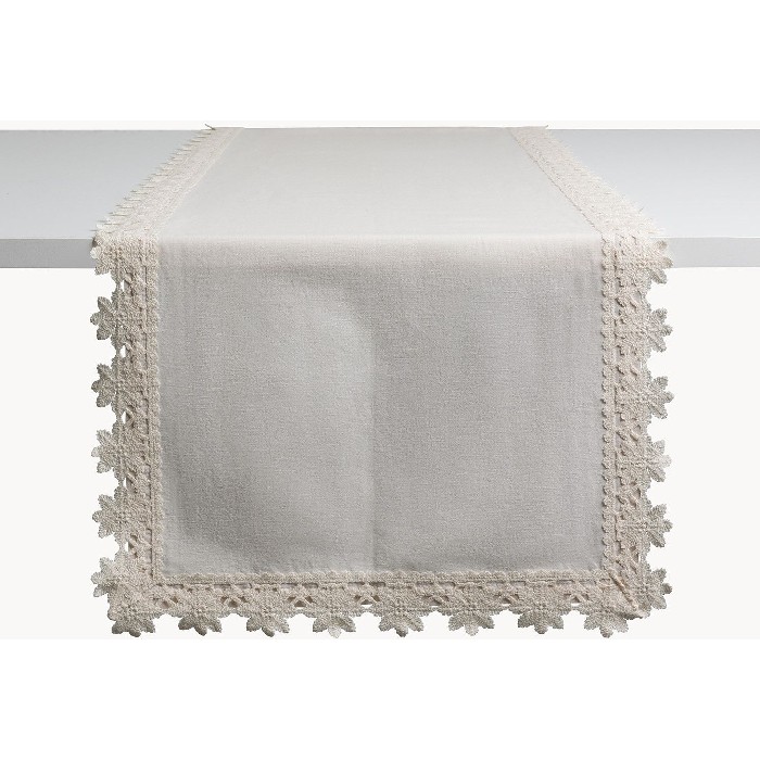home-textiles/table-cloths-runners/coincasa-linen-blend-runner-with-floral-lace