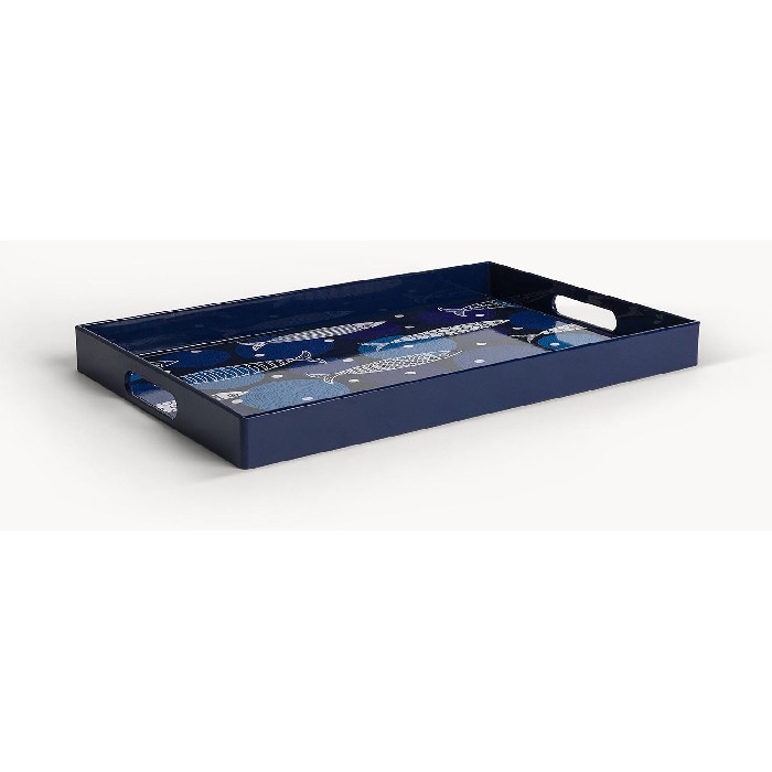 tableware/serveware/coincasa-rectangular-plastic-tray-with-fish-decoration