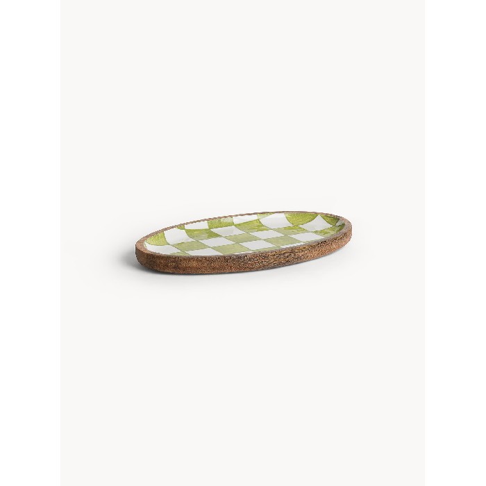 tableware/serveware/coincasa-oval-mango-wood-tray-with-polyresin-coating