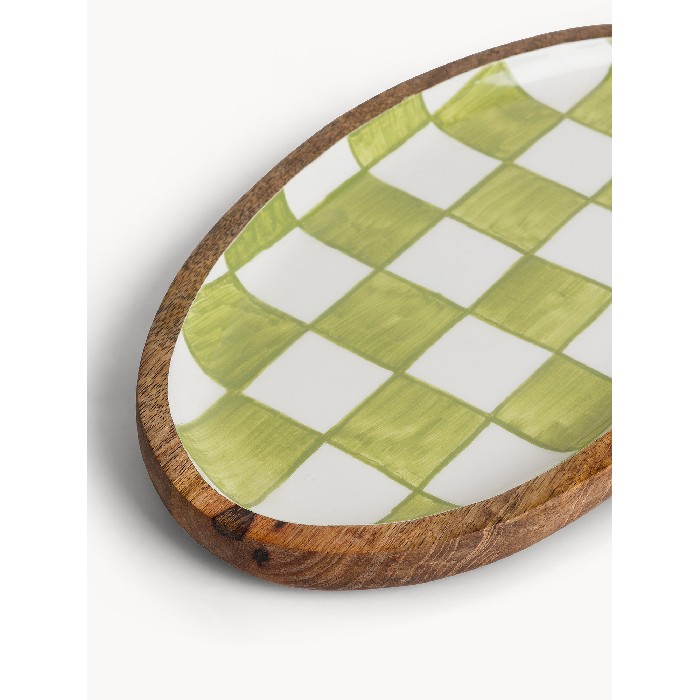 tableware/serveware/coincasa-oval-mango-wood-tray-with-polyresin-coating