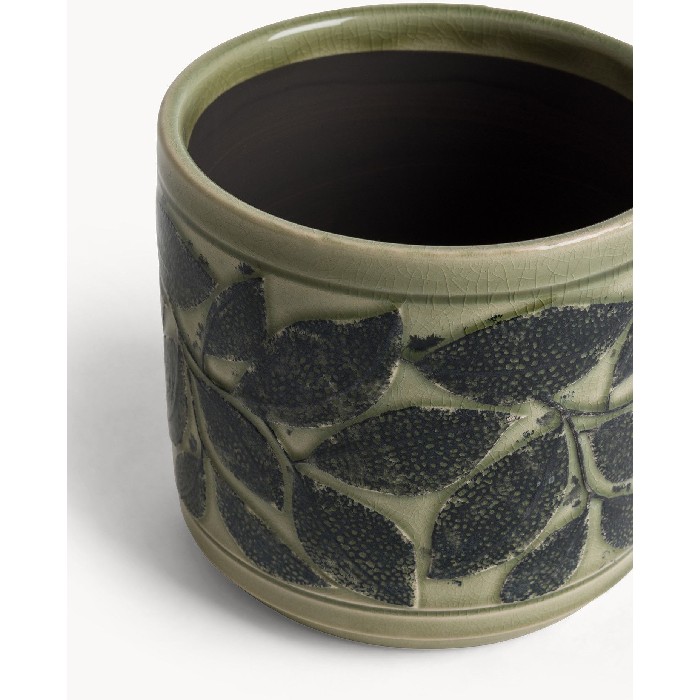 home-decor/indoor-pots-plant-stands/coincasa-ceramic-cachepot-with-leaf-decoration-7477360