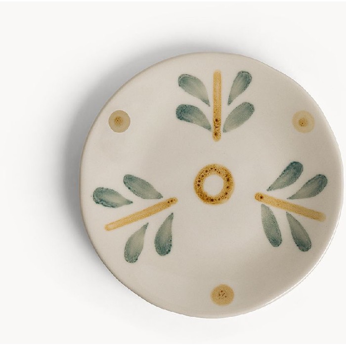 tableware/plates-bowls/coincasa-stoneware-ceramic-bread-plate-hand-painted-with-floral-motifs