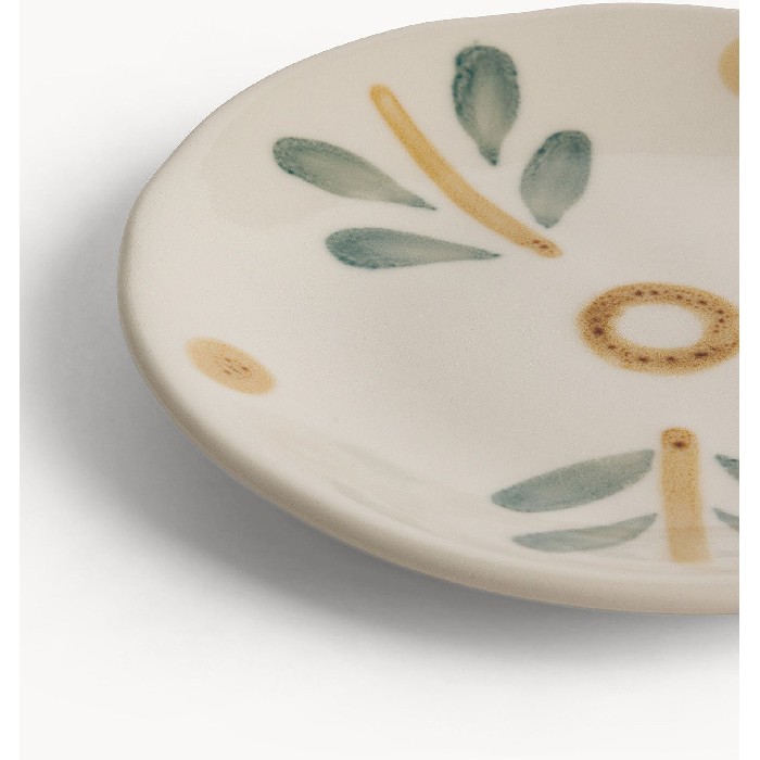 tableware/plates-bowls/coincasa-stoneware-ceramic-bread-plate-hand-painted-with-floral-motifs
