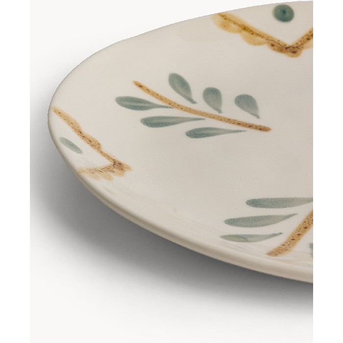 tableware/plates-bowls/coincasa-stoneware-ceramic-serving-plate-hand-painted-with-floral-motifs
