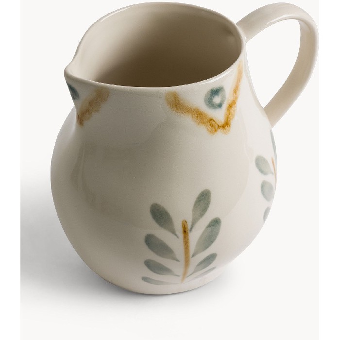 tableware/carafes-jugs-bottles/coincasa-hand-painted-stoneware-ceramic-carafe-with-floral-motifs