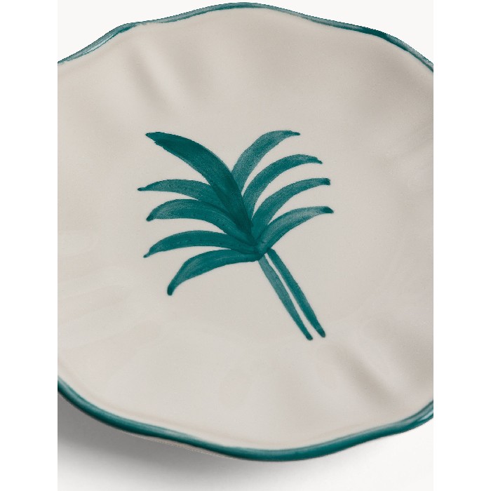 tableware/plates-bowls/coincasa-stoneware-bread-plate-17-with-palm-decoration