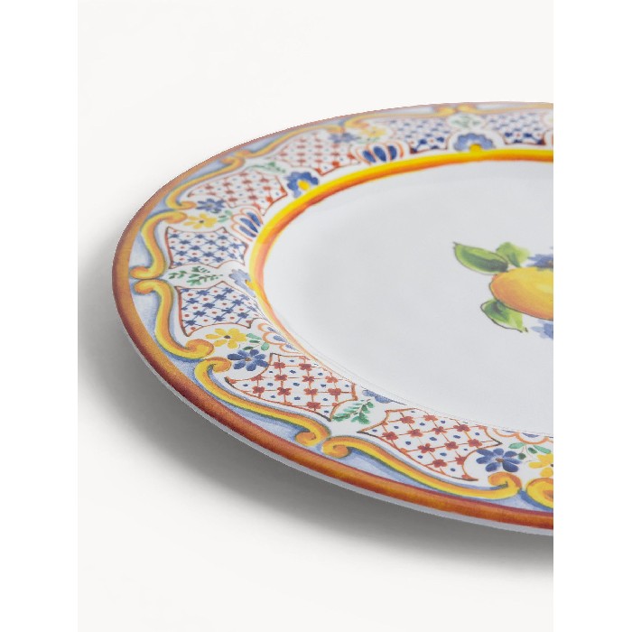 tableware/plates-bowls/coincasa-lemon-decorated-melamine-flat-plate