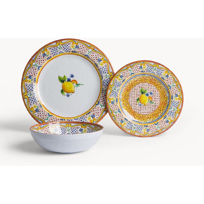 tableware/plates-bowls/coincasa-lemon-decorated-melamine-soup-plate