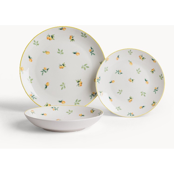 tableware/plates-bowls/coincasa-set-of-18-porcelain-plates-with-lemon-motif