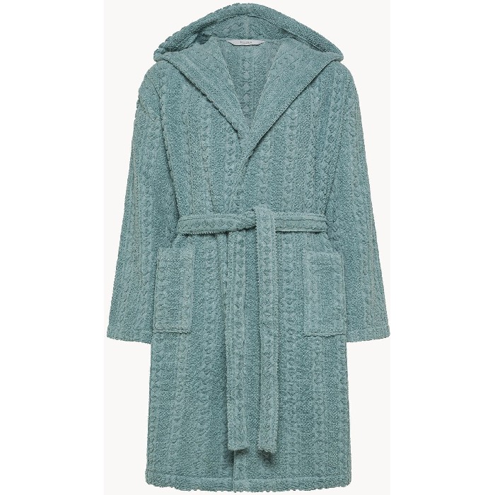home-textiles/bathrobes-dressing-gowns/coincasa-cotton-terry-bathrobe-with-embossed-geometric-pattern-7479074
