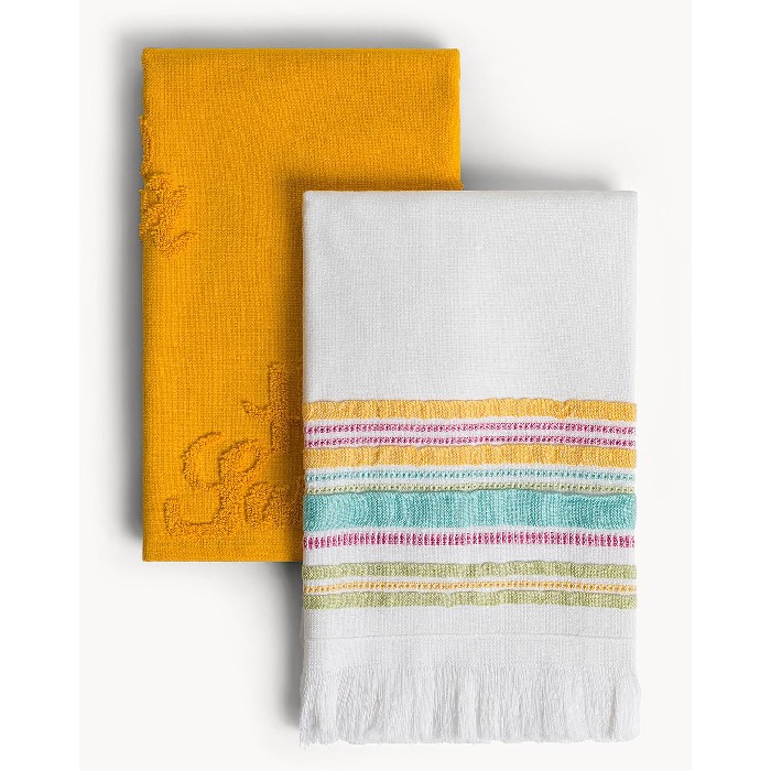 home-textiles/kitchen-textiles/coincasa-set-of-2-pure-cotton-tea-towels-with-hello-summer-print