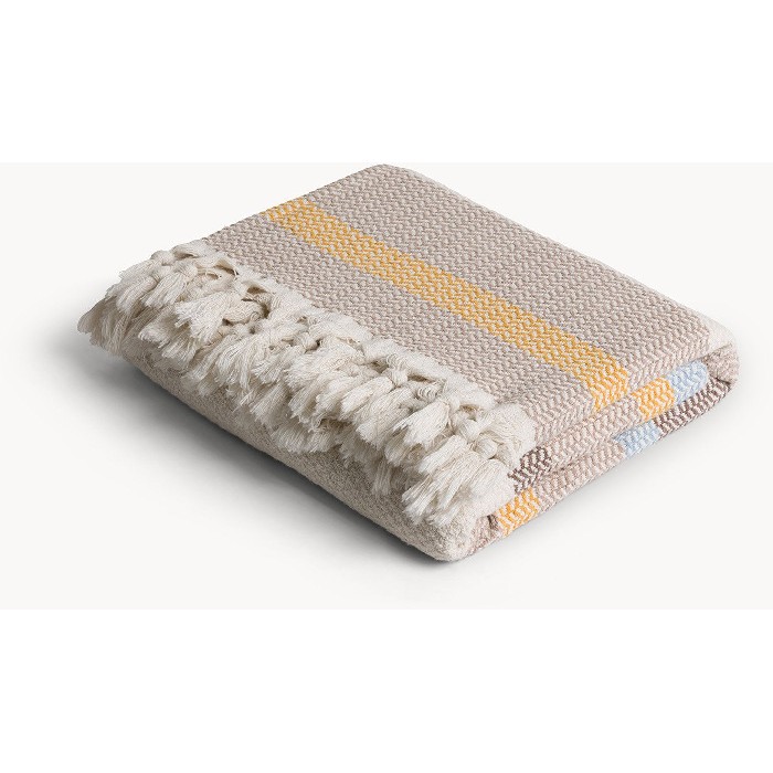 home-textiles/blankets-throws/coincasa-recycled-cotton-blanket-with-striped-motif