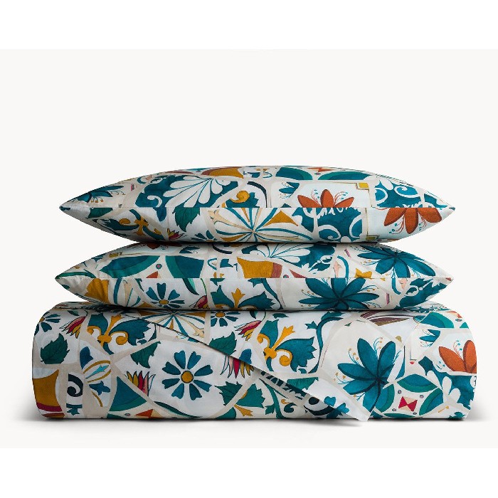 home-textiles/duvet-covers-sets/coincasa-cotton-percale-tile-pattern-duvet-cover-set-7479739