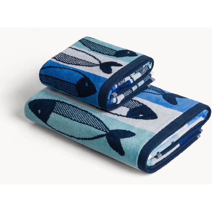 home-textiles/bath-linen-towels/coincasa-cotton-velour-towel-with-fish-pattern-7491206