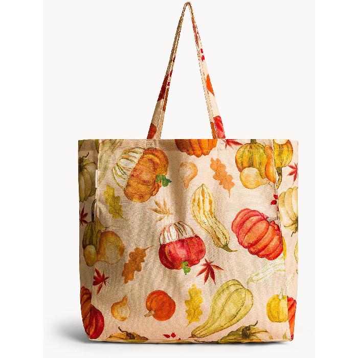 household-goods/shopping-trolleys-bags/coincasa-pure-cotton-panama-tote-bag-with-pumpkin-print-–-7493215