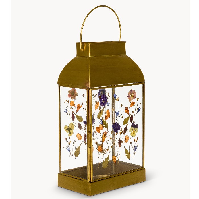home-decor/candle-holders-lanterns/coincasa-glass-and-brass-lantern-with-dried-flowers