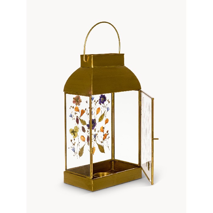 home-decor/candle-holders-lanterns/coincasa-glass-and-brass-lantern-with-dried-flowers