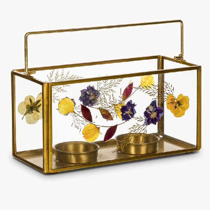 home-decor/candle-holders-lanterns/coincasa-glass-and-brass-tealight-holder-with-dried-flowers-7493261