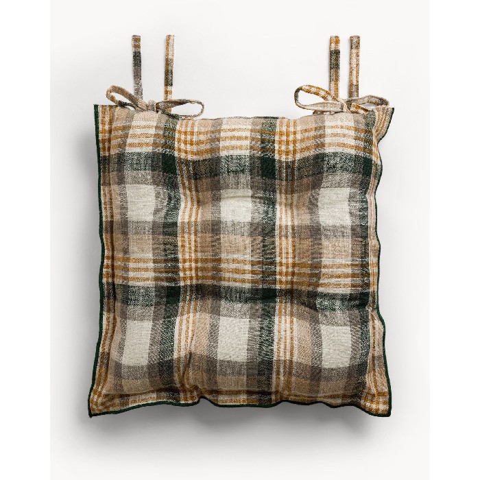 home-textiles/cushions-cushion-covers/coincasa-7494070-chair-cushion-–-checked-yarn-dyed-pure-cotton-with-ties