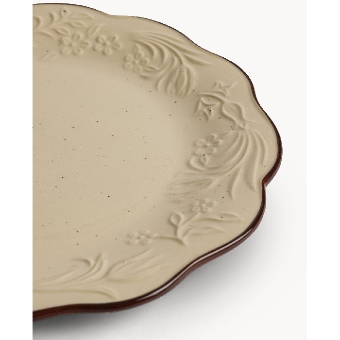 tableware/plates-bowls/coincasa-7499888-stoneware-dinner-plate-–-brown-trim