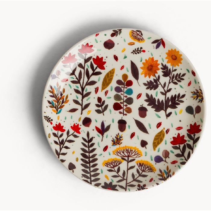 tableware/plates-bowls/coincasa-leaf-patterned-stoneware-bread-plate-–-7499982