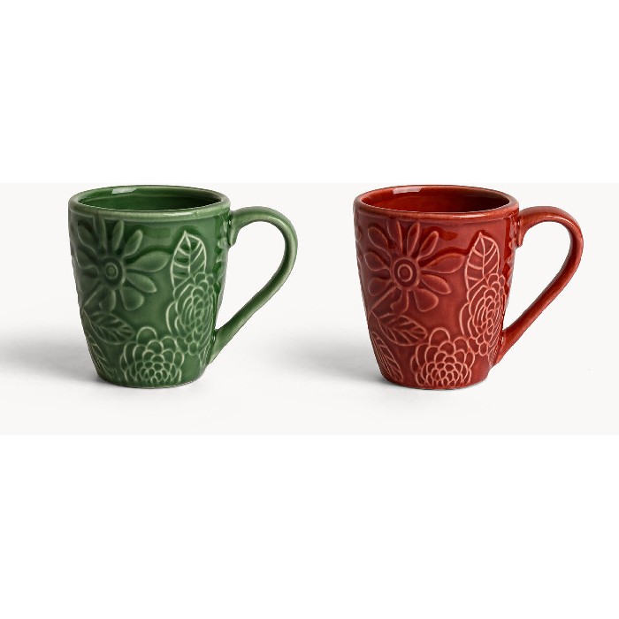 tableware/mugs-cups/coincasa-stoneware-mug-with-embossed-flowers-–-7499992