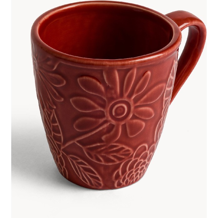 tableware/mugs-cups/coincasa-stoneware-mug-with-embossed-flowers-–-7499992