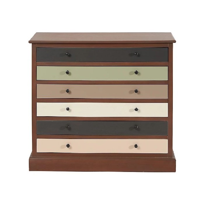bedrooms/chest-of-drawers/loft-pine-wood-sage-multicoloured-6-drawer-unit