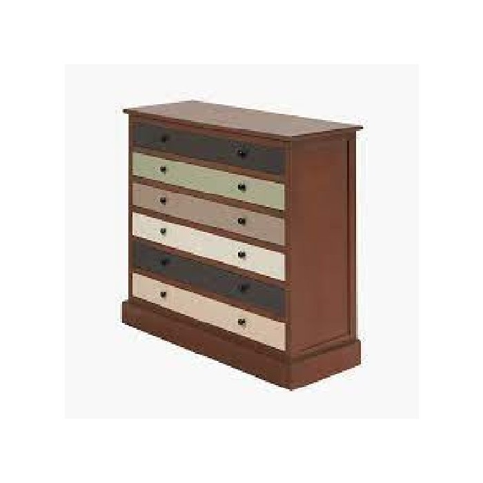bedrooms/chest-of-drawers/loft-pine-wood-sage-multicoloured-6-drawer-unit