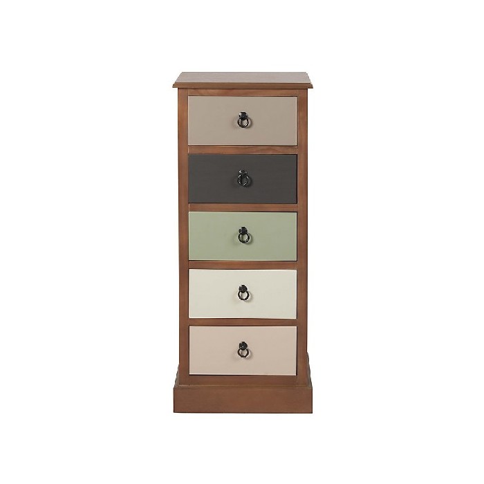 bedrooms/chest-of-drawers/loft-pine-wood-sage-multicoloured-5-drawer-unit