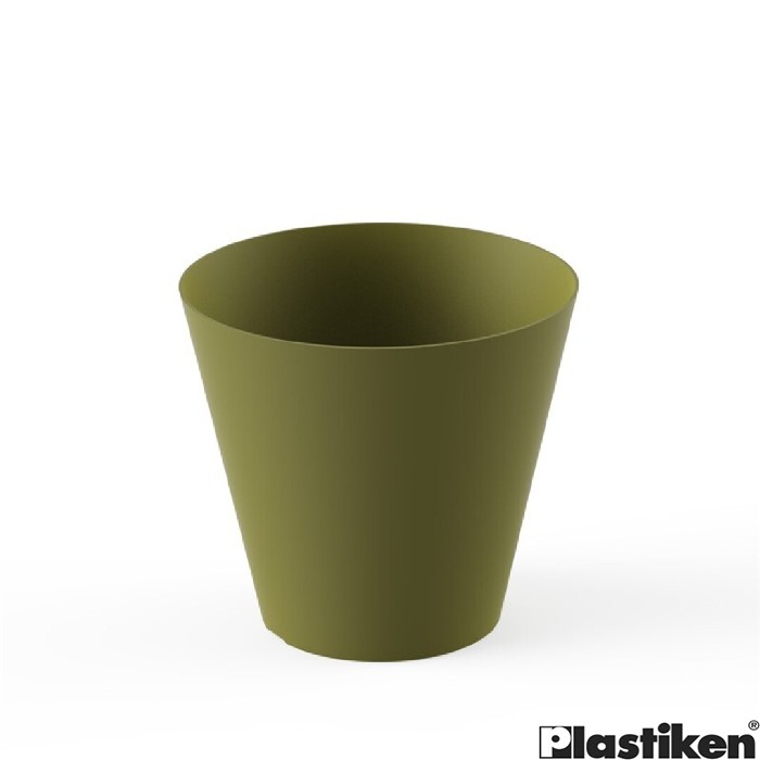 gardening/pots-planters-troughs/plastiken-tes-cone-planter-olive-green-18cm