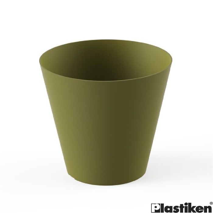 gardening/pots-planters-troughs/plastiken-tes-cone-planter-olive-green-22cm