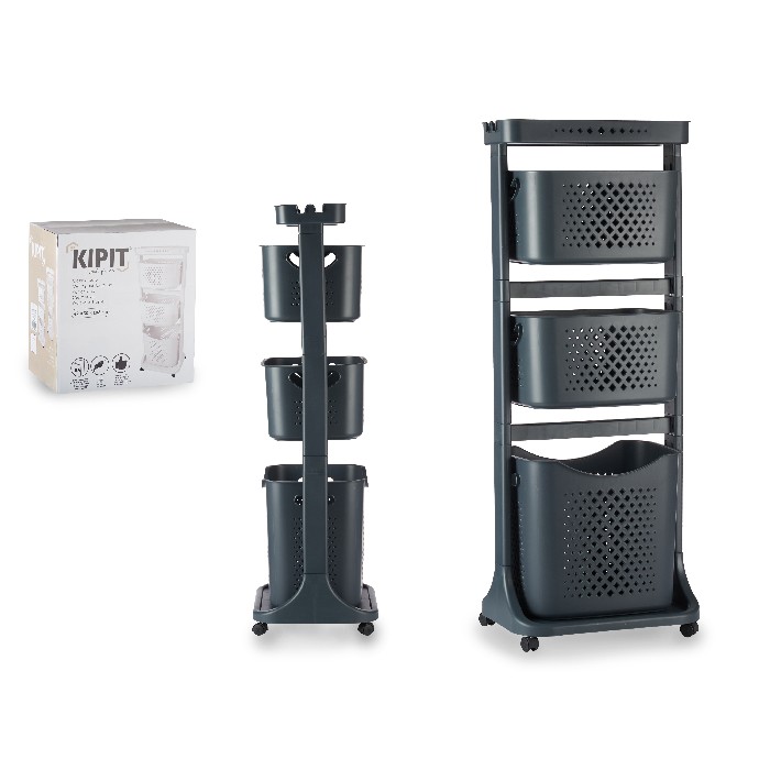 bathrooms/bathroom-storage-shelving/promo-anthracite-plastic-clothes-organizer-3-heights-wheels