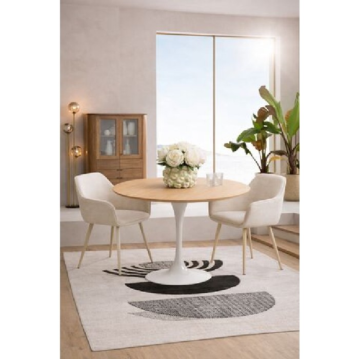 dining/dining-tables/kare-invitation-dining-table-set-oak-white-diameter-120cm