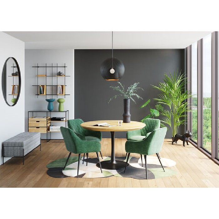 dining/dining-tables/kare-invitation-dining-table-set-oak-black-diameter-120cm