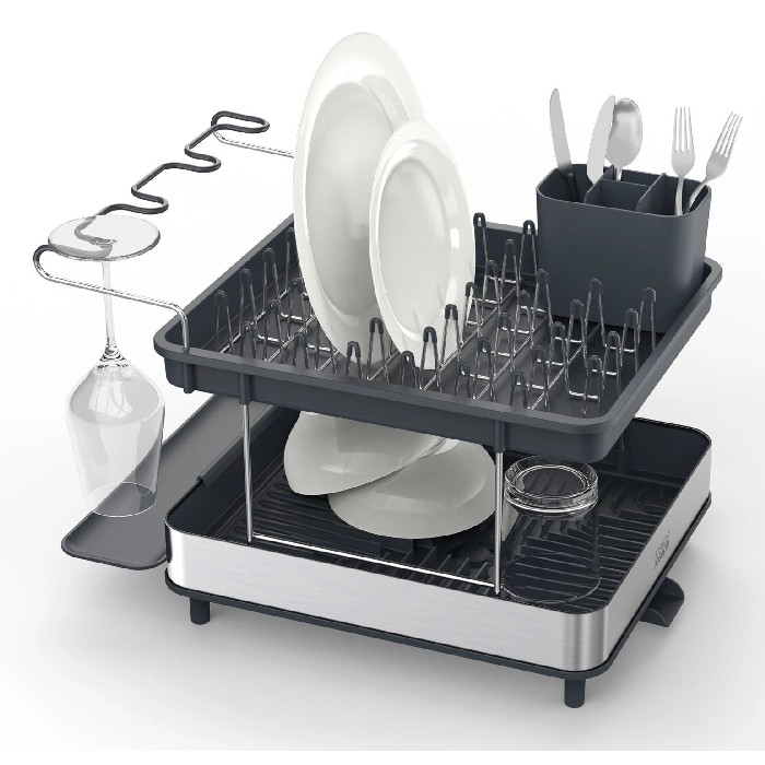 kitchenware/dish-drainers-accessories/excel-steel-2-tier-dish-rack-steelgrey